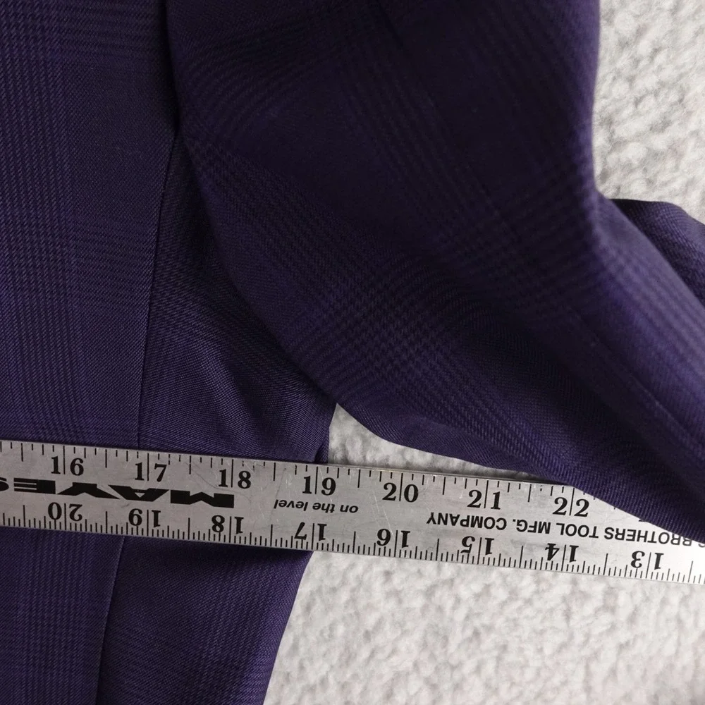 Ermenegildo Zegna Traveller Blue Wool Blazer Glen Check‎ 38R Italy Saks Fifth